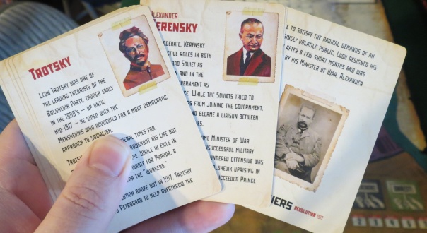 Trotsky's expression is all, "I did all this shit and I'm worth a couple of paragraphs on a capitalist-produced board game card?!"